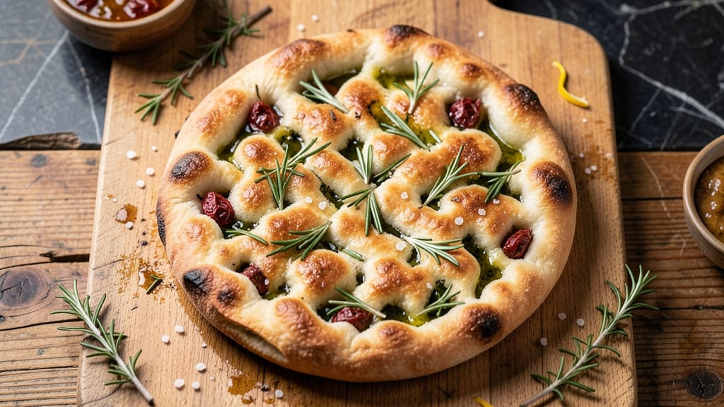 Artisan Focaccia Bread Recipe: Olive Oil-Poached Crust With Foil-Sealed Chew