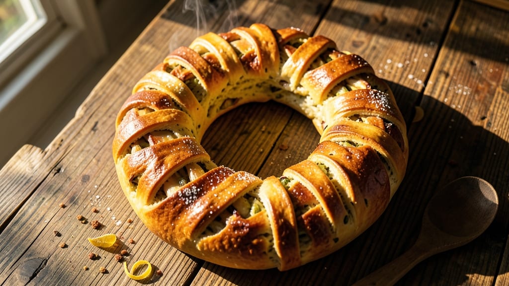Autumn Apple Bread Wreath Recipe: Festive Fruit-Laced Loaf with Crispy Edges