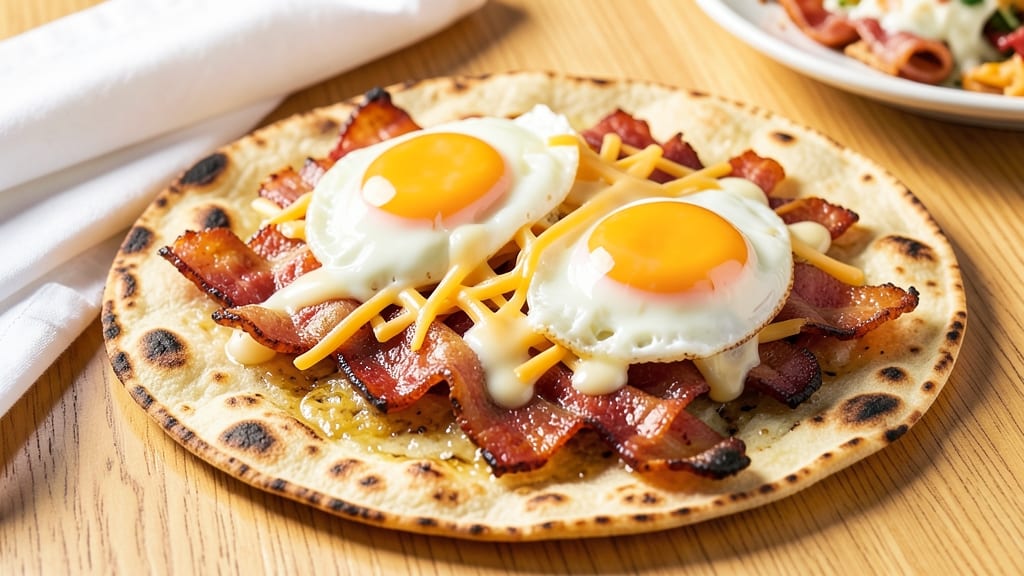 Amish Bacon, Egg, and Cheese Bread Recipe: Crispy Tortilla Layers With Foil-Sealed Cheese Pull