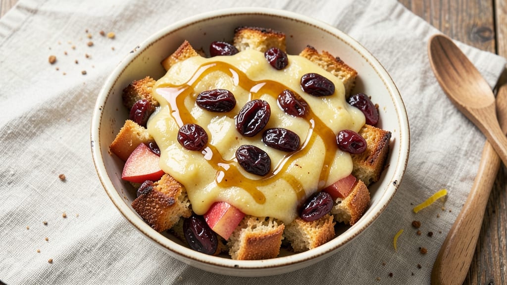 Apple Raisin Bread Pudding Recipe: Spiced Warmth With Gooey Raisin Bursts