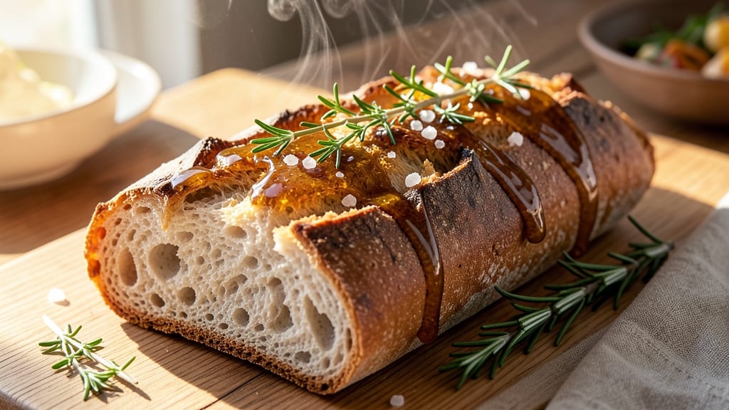 Artisan Bread Topping Recipe: Sweet Honey and Herbed Olive Oil Drizzle