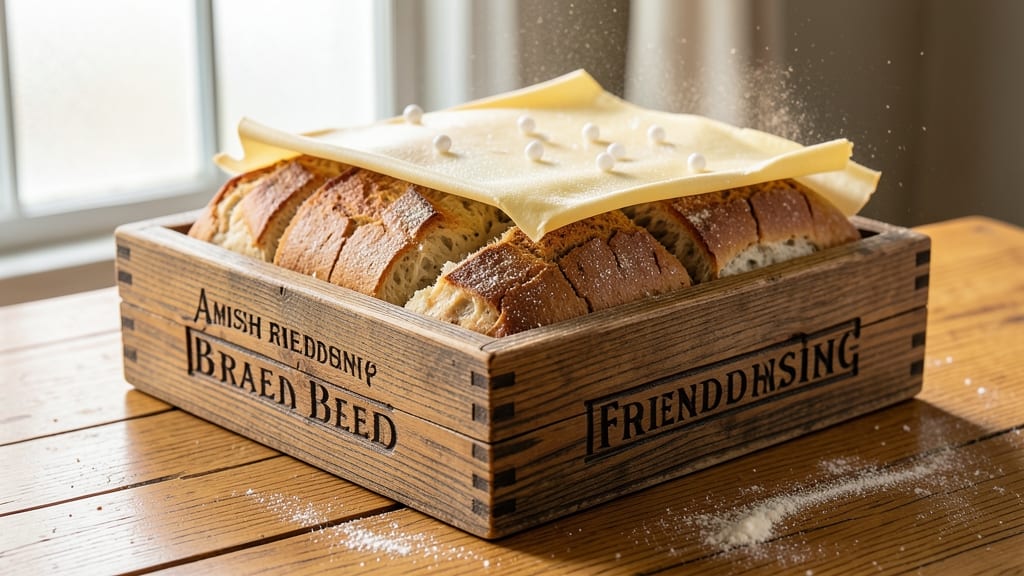 Amish Friendship Bread Recipe Box: Foil-Sealed Spice Layers for Sharing